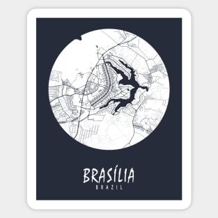 Brasilia, Brazil City Map - Full Moon Sticker